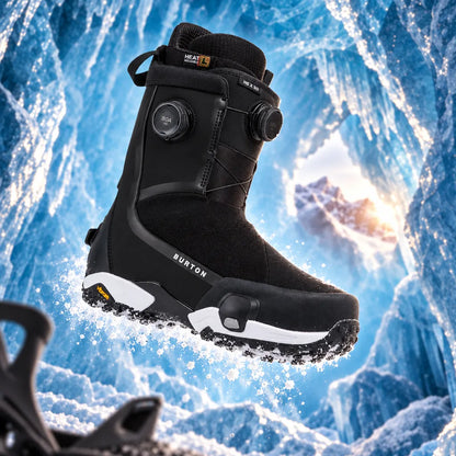 boots snowboard homme Burton Highshot X Step On noires présentées en lévitation sur la neige