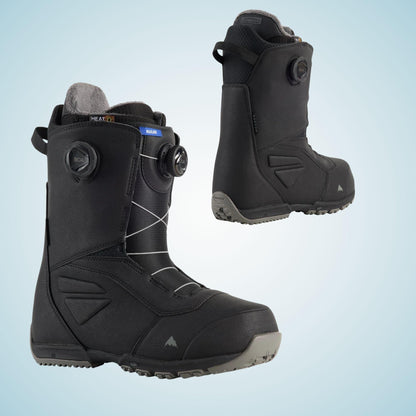 Boot snowboard homme Burton Ruler BOA Wide noire vue de face et de dos