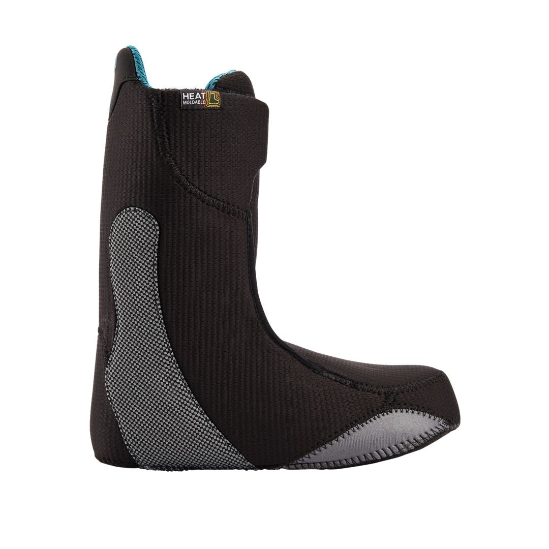 Chausson intérieur noir du Photon Wide, profil montant avec panneau gris renforcé autour du talon et languette arrière