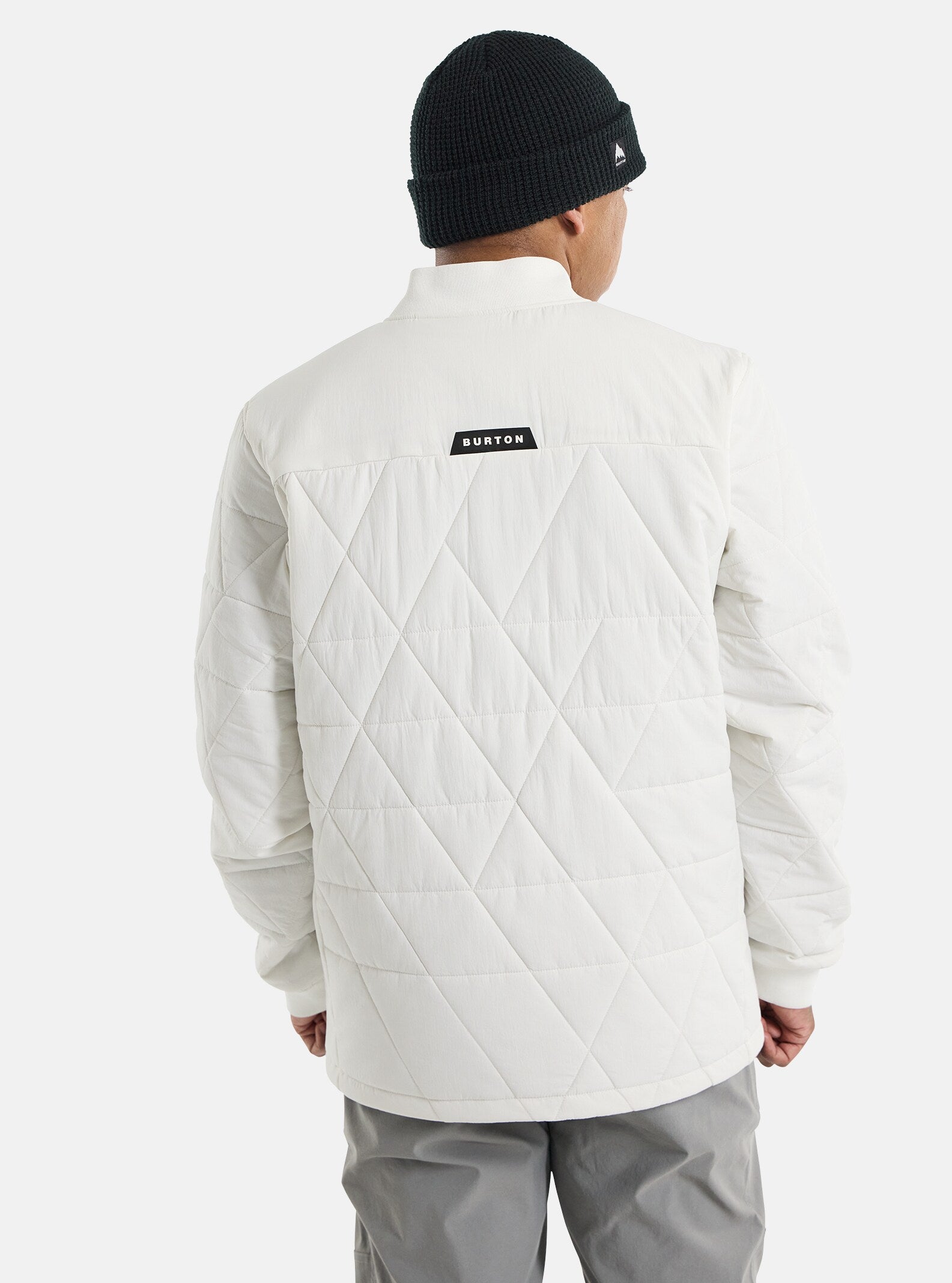 veste burton blanche homme matelassee vue de dos