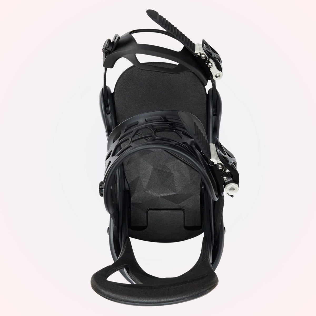 Fixation vue du dessus, montrant assise Re:Flex FullBED, straps réglables et zone centrale de montage
