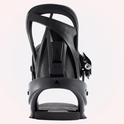 Vue arrière de la Burton Citizen, spoiler ajouré MicroFLAD et embase noire conçue pour accompagner la flexion