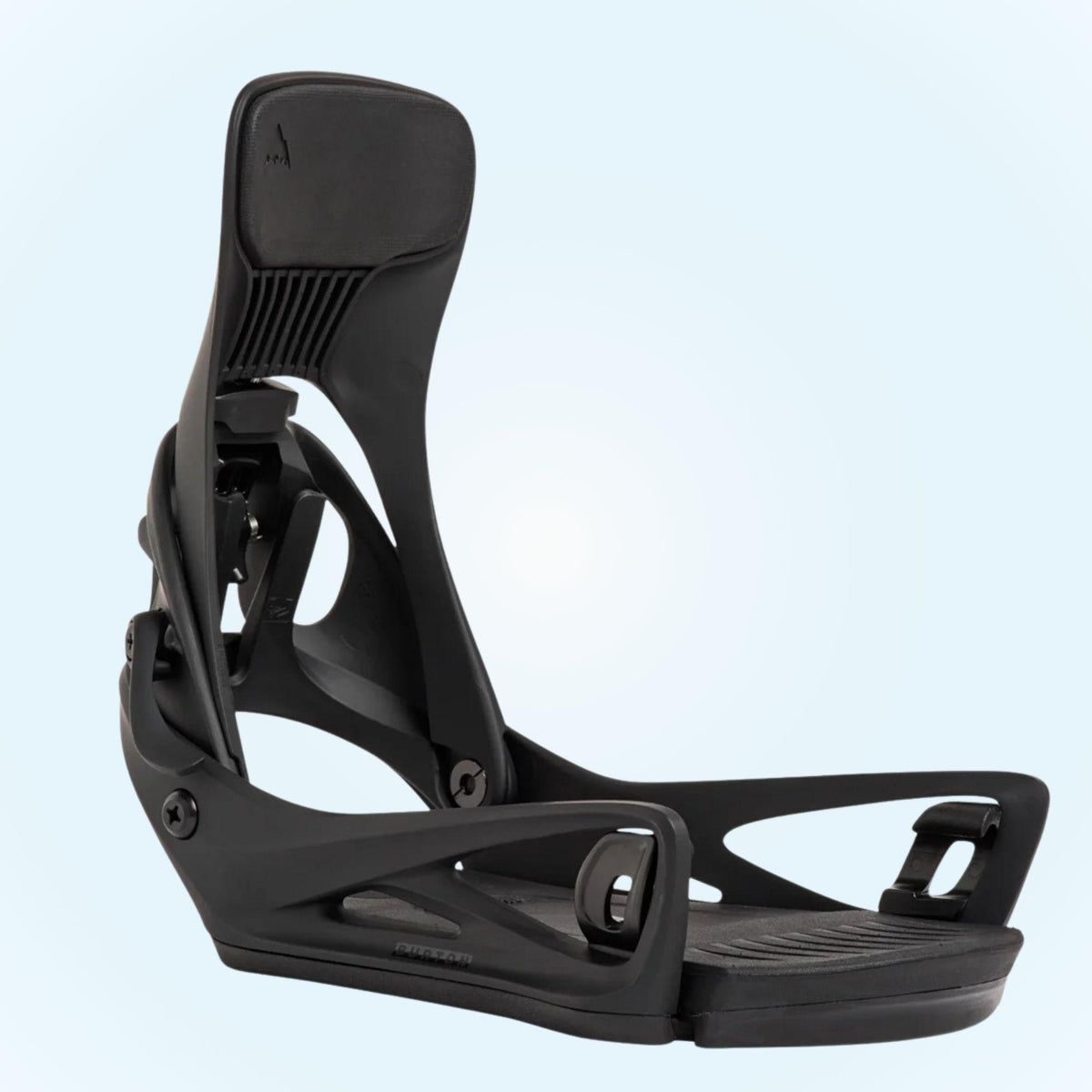 Cartel X Step On noire vue de profil, avec spoiler incliné, embase Re:Flex et points de connexion latéraux pour la boots