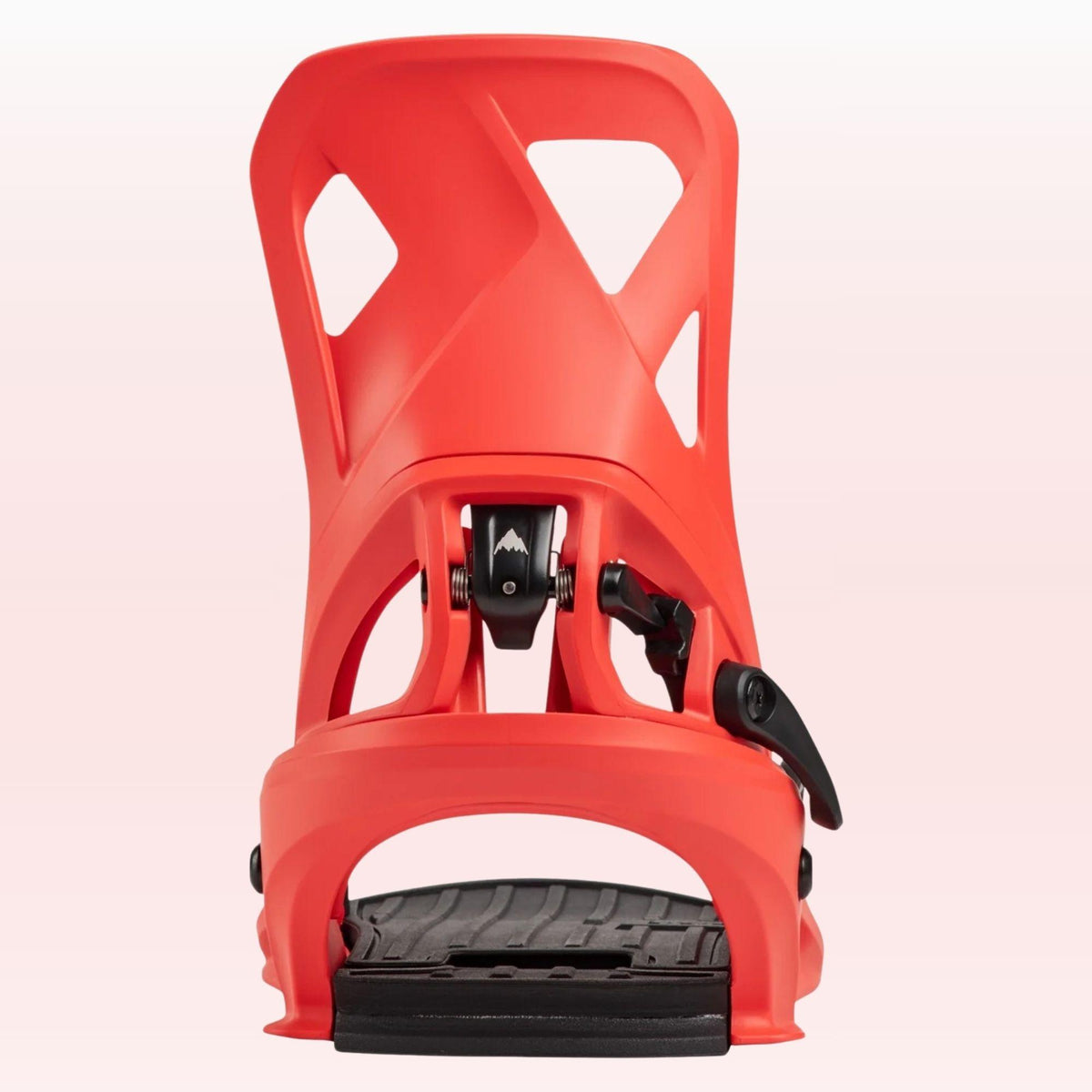 Arrière de la Step On Re:Flex, avec spoiler orange ajouré, mécanisme de verrouillage au talon et base noire