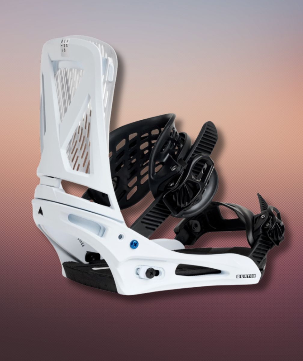 Fixation snowboard Burton Genesis Re:Flex homme vue latérale réglages straps carving freeride