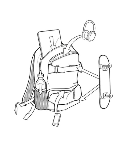 BURTON SAC A DOS TREBLE YELL 21L BACKPACK Gray Cloud/Fiesta Red