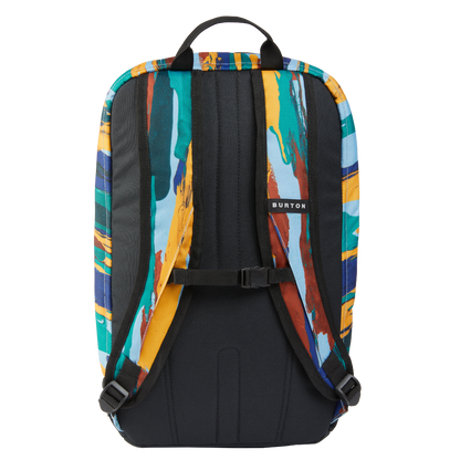 sac burton distortion mulicolore vue de dos avec sangles épaules rembourées et sangle sternum