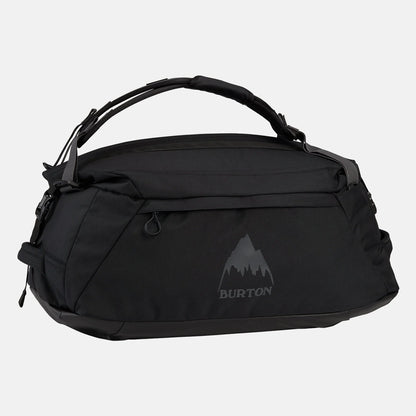 Sac Burton Multipath Duffel 60L Black avec poignée supérieure, poches zippées et design noir sobre