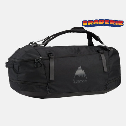 Sac Burton Multipath Duffel 90L Black avec grand volume, poignées supérieures et poches zippées