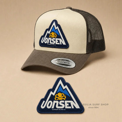 casquette big rock jonsen marron big rock zoom sur logo montagne bleue