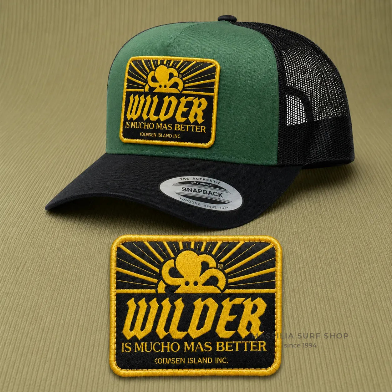 casquette jonsen island verte mucho better zoom logo brode