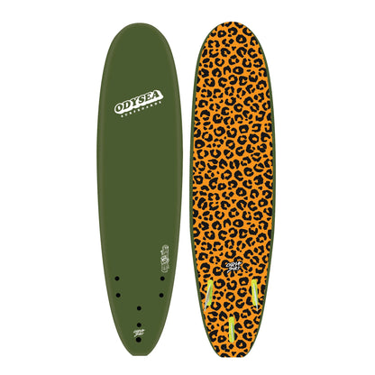 planche de surf en mousse recto vert et verso panthere