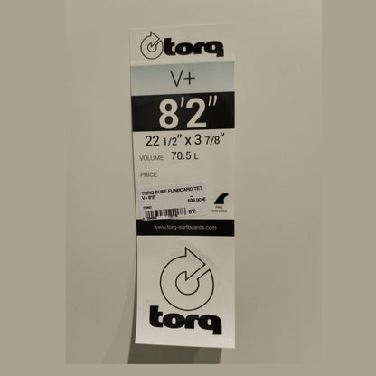 dimensions planche de surf torq funboard v plus 8 2