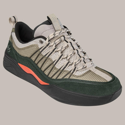 Chaussures de skate éS Imprint green black avec empiècements verts et détails orange