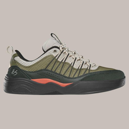 Profil de la chaussure de skate éS Imprint green black avec semelle noire