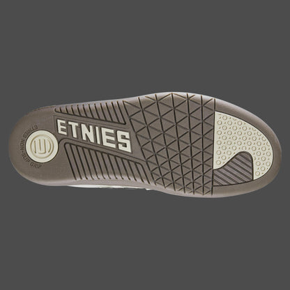 Semelle des chaussures Etnies Locut white black gum pour une bonne accroche en skate