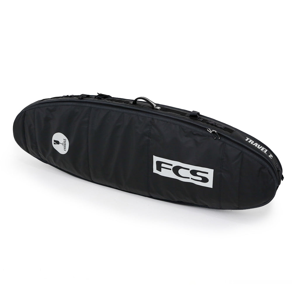 housse de transport de 2 planches de surf FCS noir vue de face