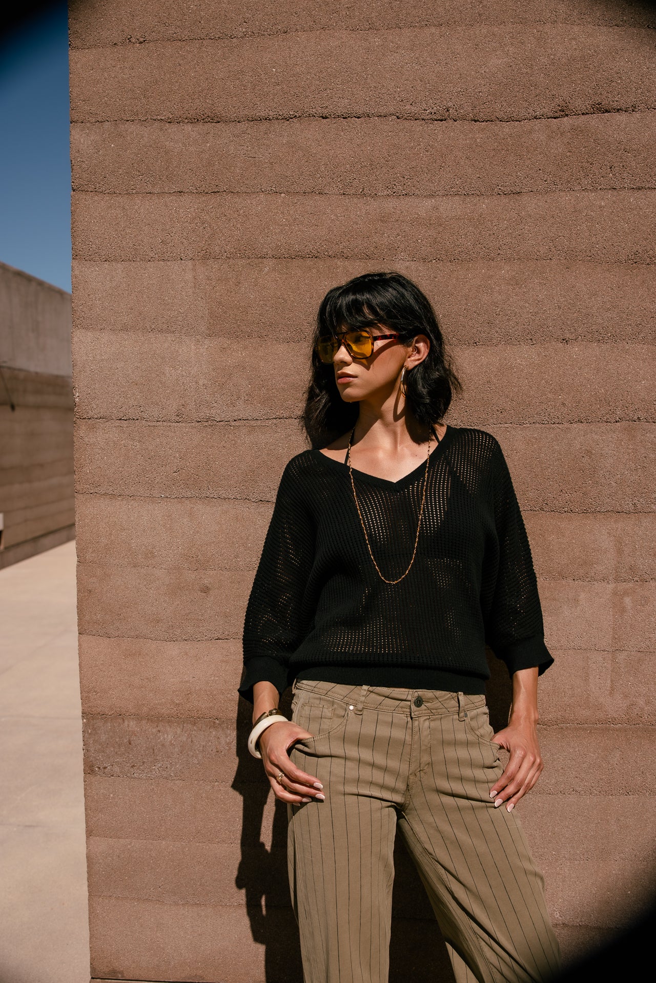 pull maille ajouree femme noir freeman t porter jeu de transparence