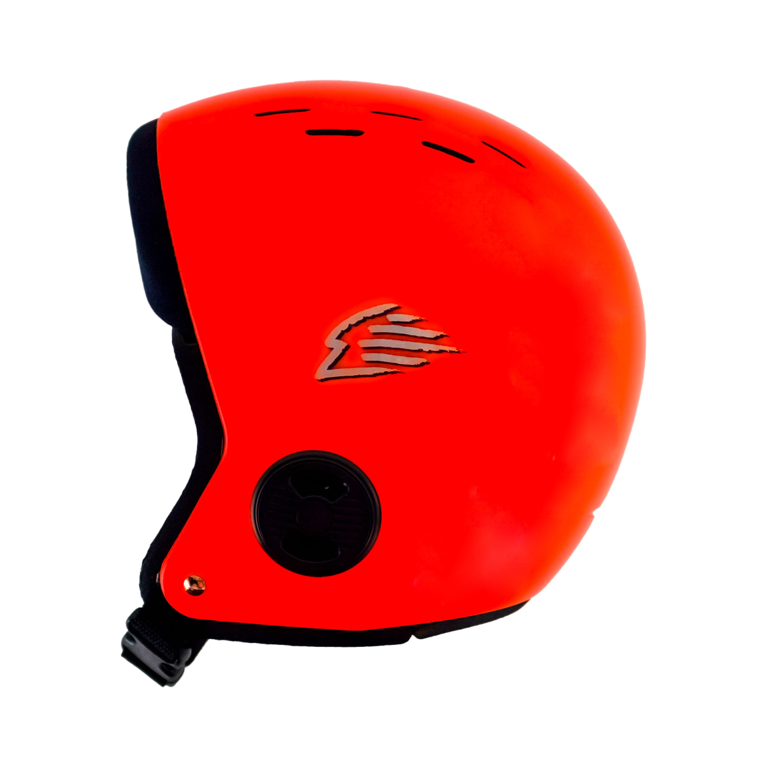 Profil gauche du casque GATH NEO HAT orange avec protection pour oreille