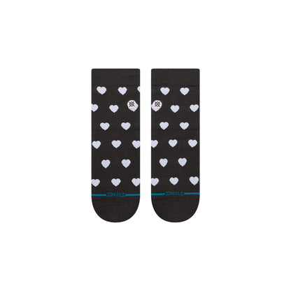 STANCE CHAUSSETTES QUARTER HEARTS LOWRIDER Charcoal-vue-face-Massilia Surf Shop