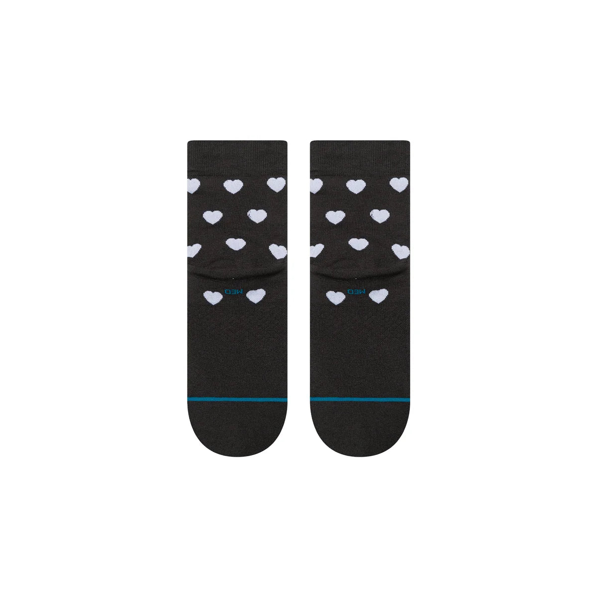 STANCE CHAUSSETTES QUARTER HEARTS LOWRIDER Charcoal-vue-dessous-Massilia Surf Shop