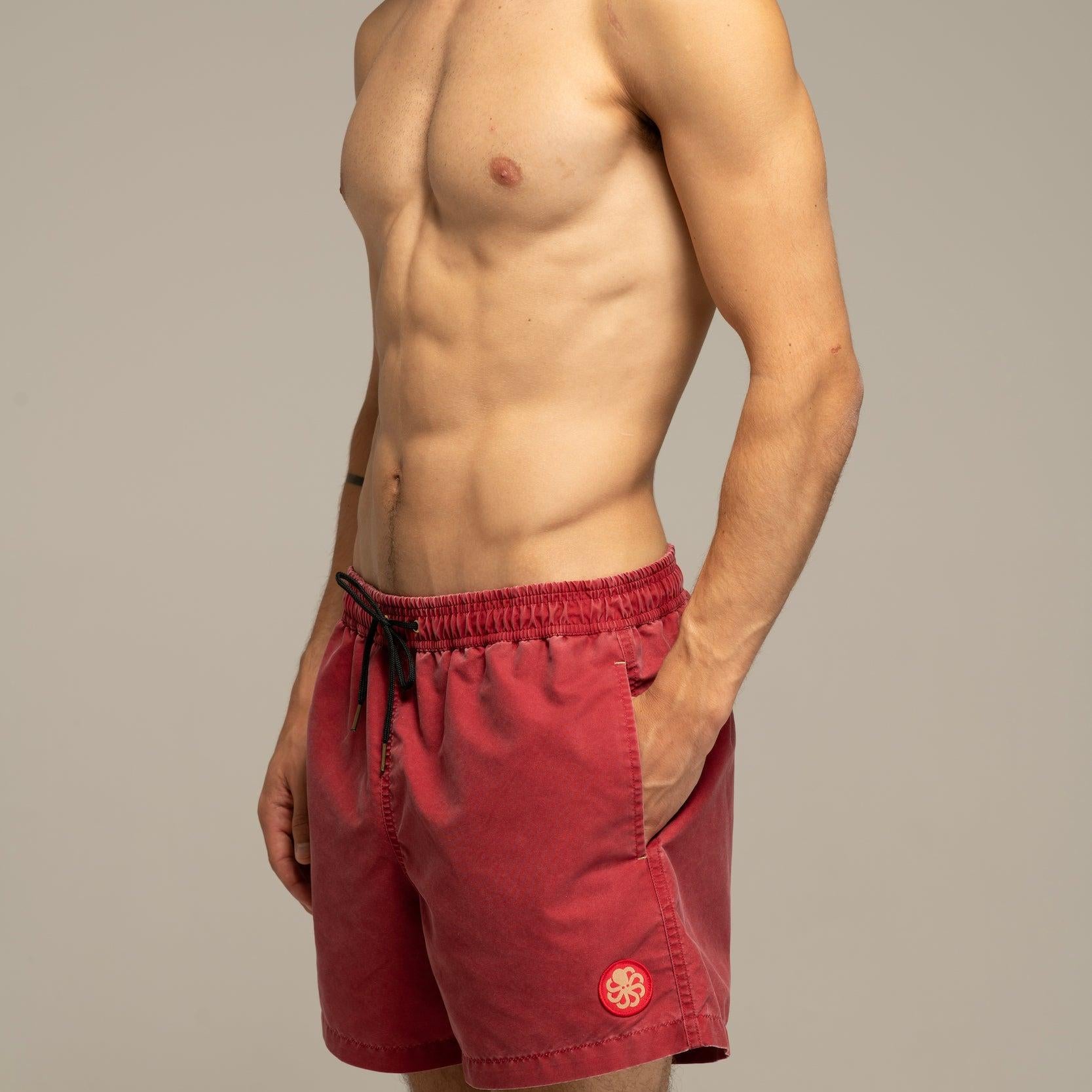 boardshort surf homme royal red Jonsen Island Sperone porté plage taille elastique cordon