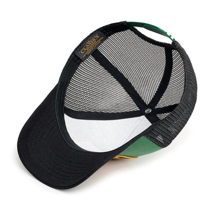vue interieur avec detail coutures casquette mucho better green jonsen island