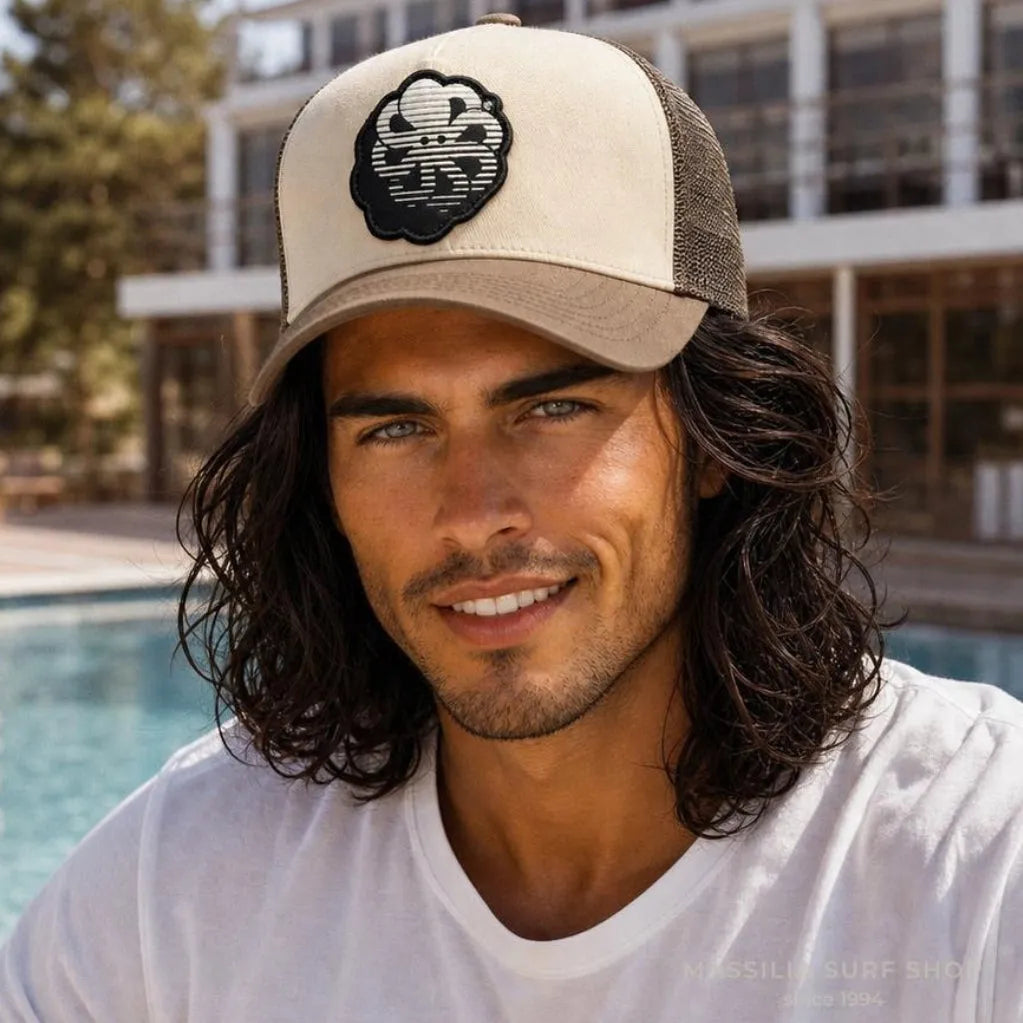 casquette jonsen island homme blanche et marron 3d rise collection hiver 26/27