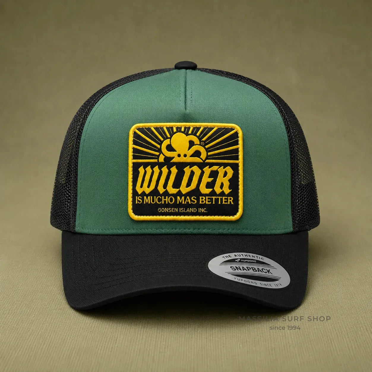 casquette verte jonsen island mucho better vue de face