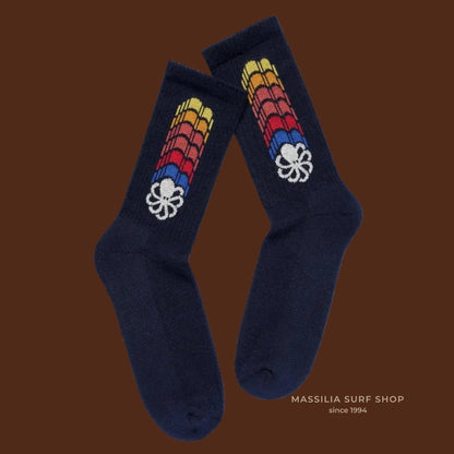 chaussettes jonsen noires avec logo pieuvre multicolore dégradé