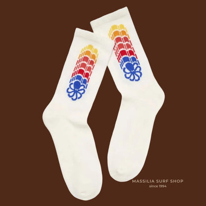chaussettes jonsen island unisexe blanches aves poulpe multicolore