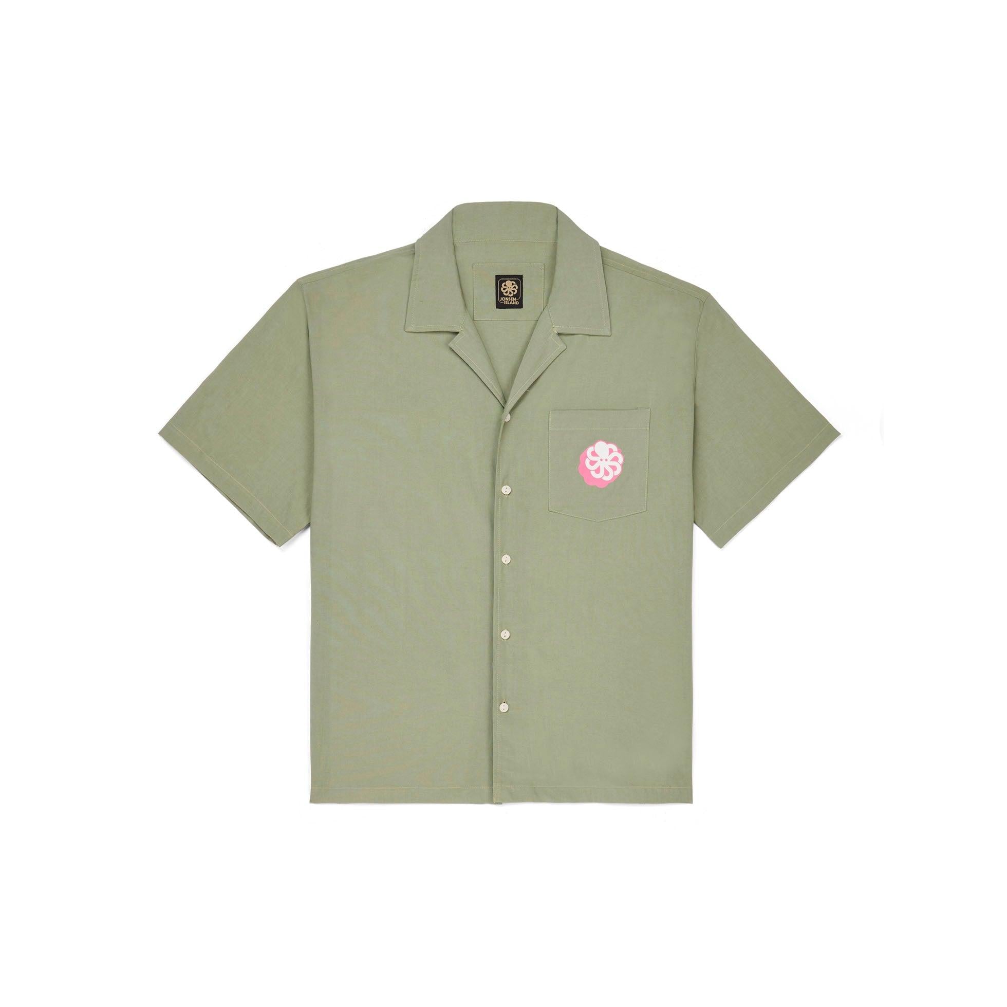 JONSEN ISLAND CHEMISE SUMMER SHIRT 3D Kaki détail logo