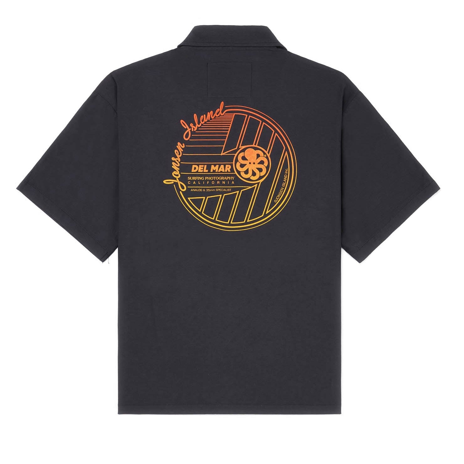 JONSEN ISLAND CHEMISE SUMMER SHIRT Black zoom logo dos jaune et orange