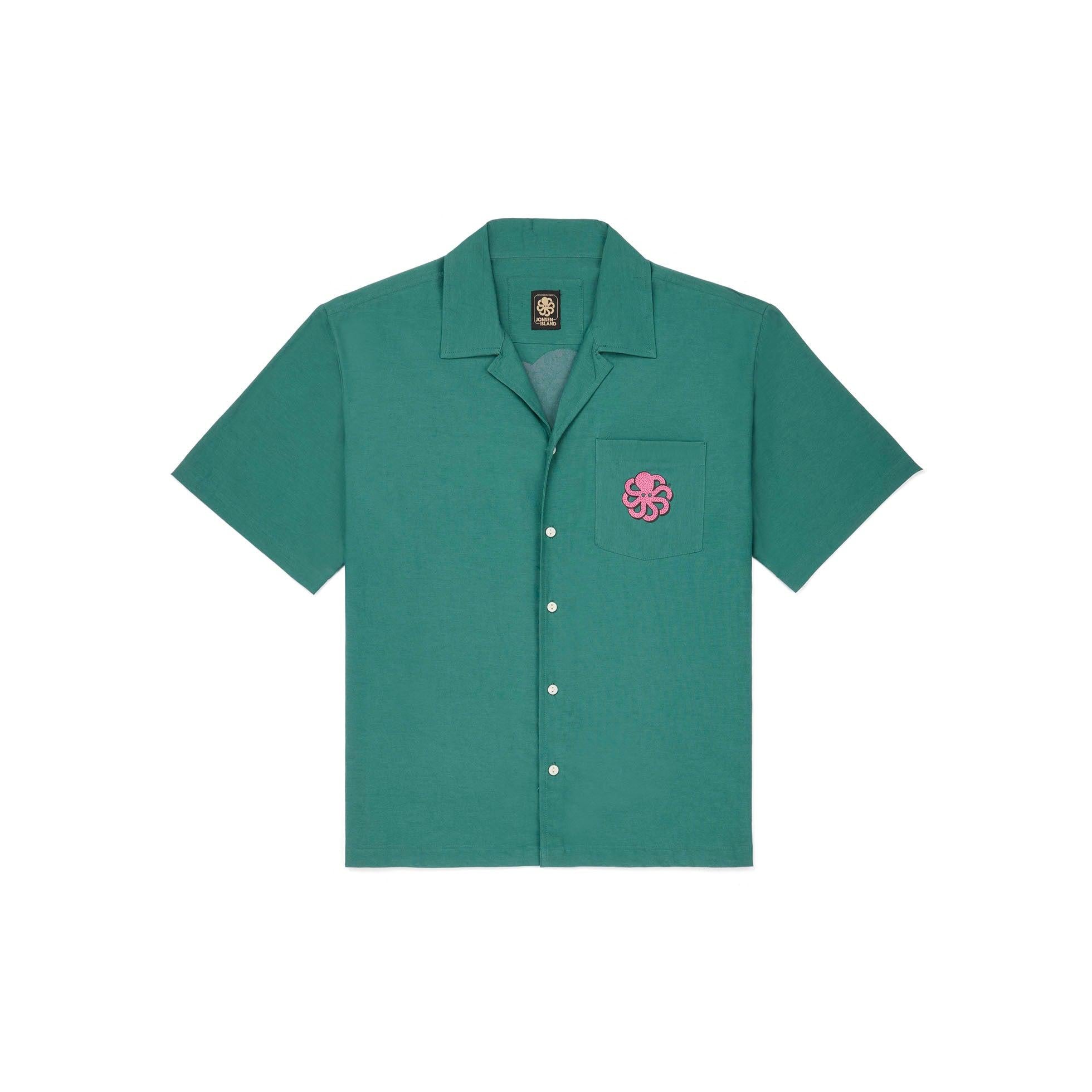 JONSEN ISLAND CHEMISE SUMMER SHIRT Green à plat vue face