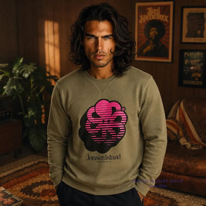 JONSEN ISLAND SWEATSHIRT CLASSIC GUSTAVO BIG 3D LINES Kaki