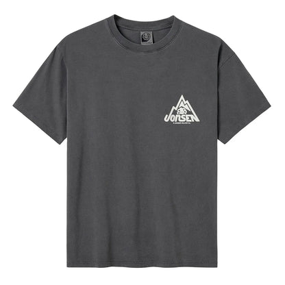 tee shirt confort noir jonsen island avec poulpe blanc sur le coeur en relief vue de face