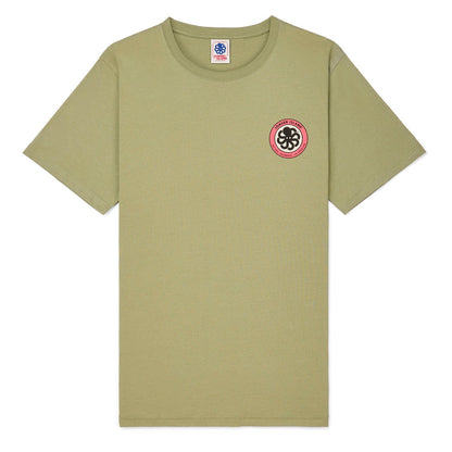 t shirt à plat vue face logo jonsen rose poitrine