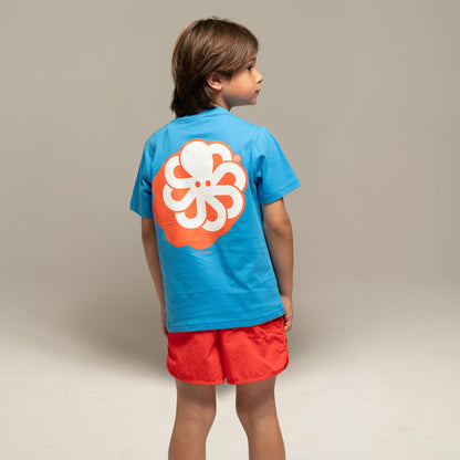 JONSEN ISLAND TEE-SHIRT CLASSIC KID BIG 3D Blue porté style surfwear