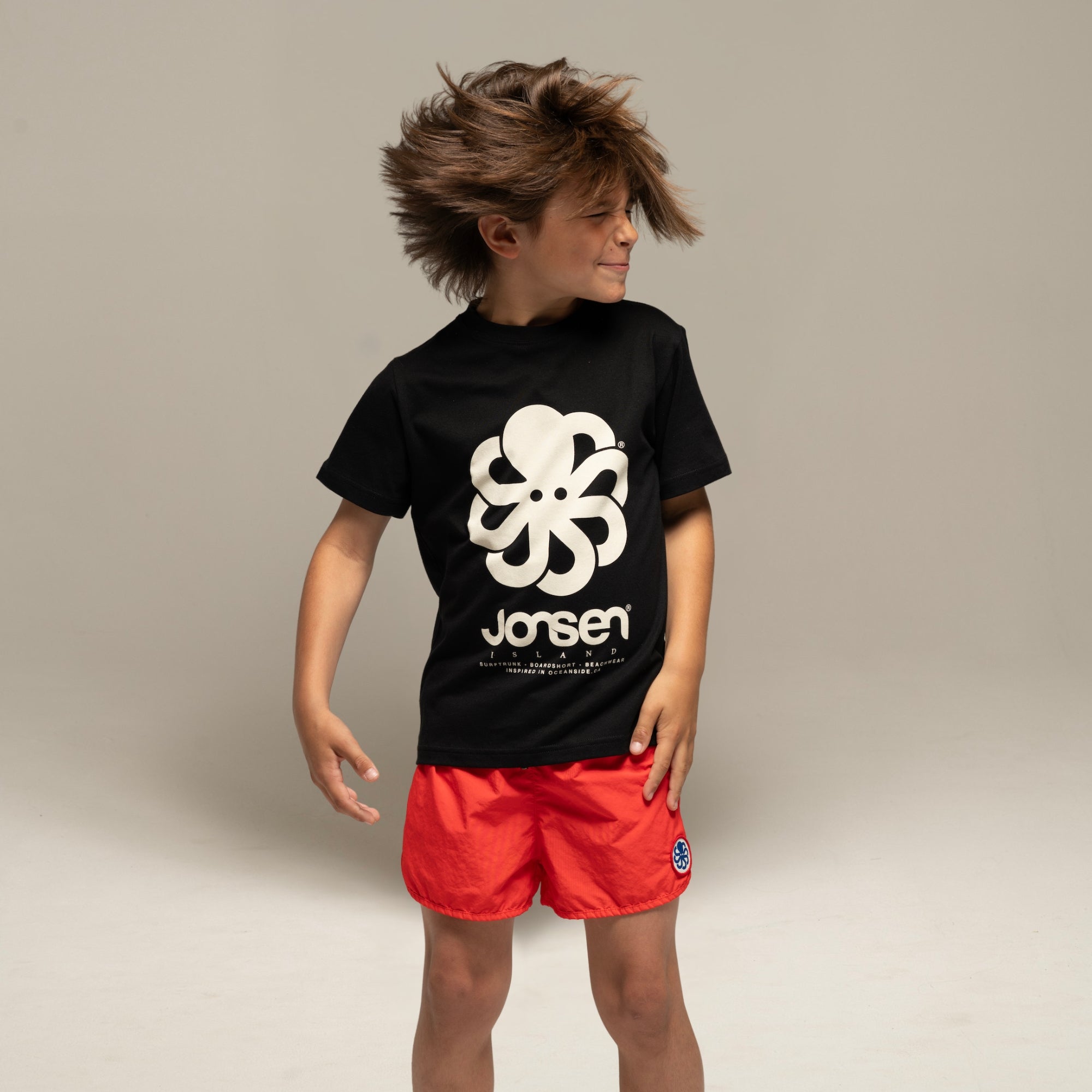 JONSEN ISLAND TEE-SHIRT CLASSIC KID BIG Black détail logo