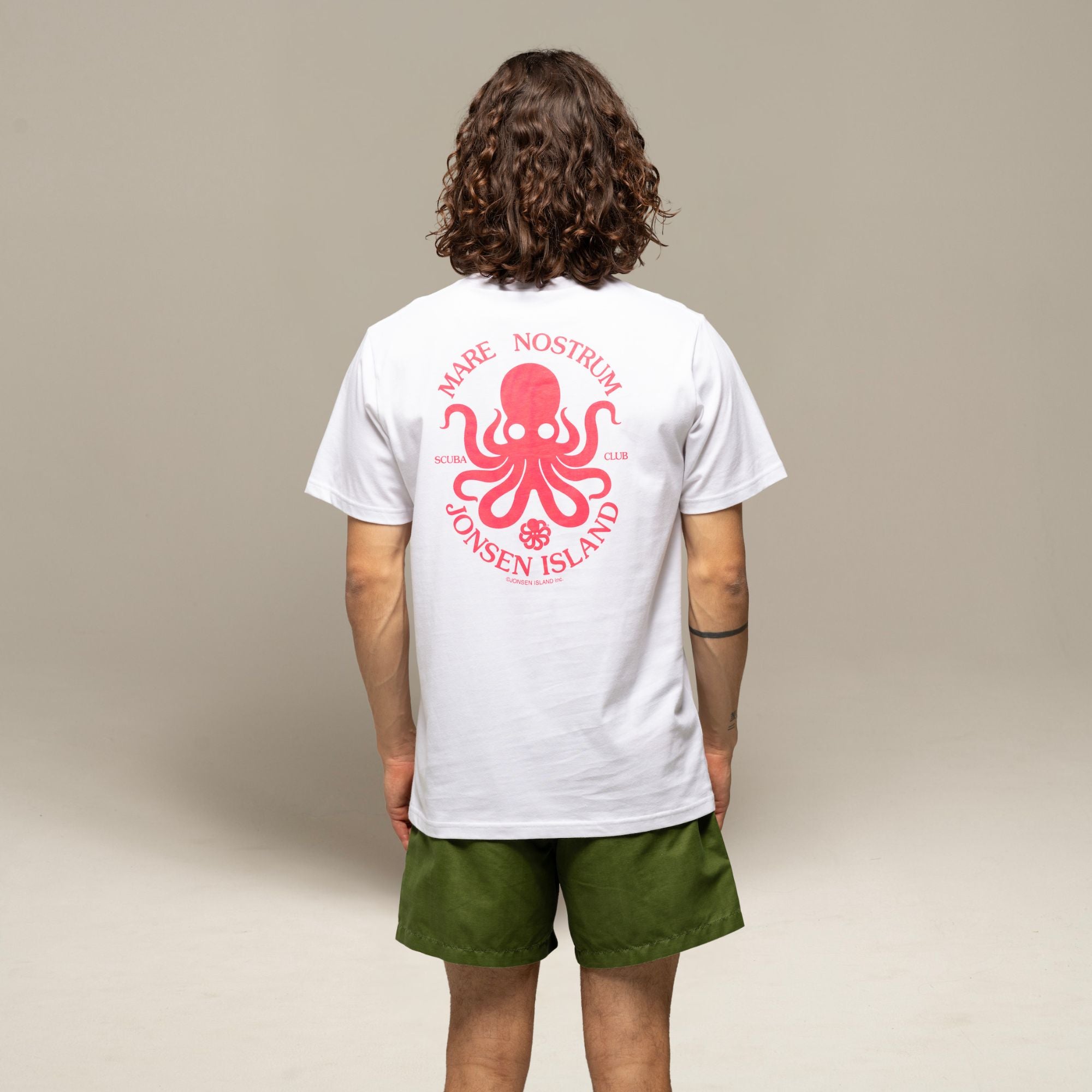 JONSEN ISLAND TEE-SHIRT CLASSIC MARE NOSTRUM White porté zoom graphisme poulpe