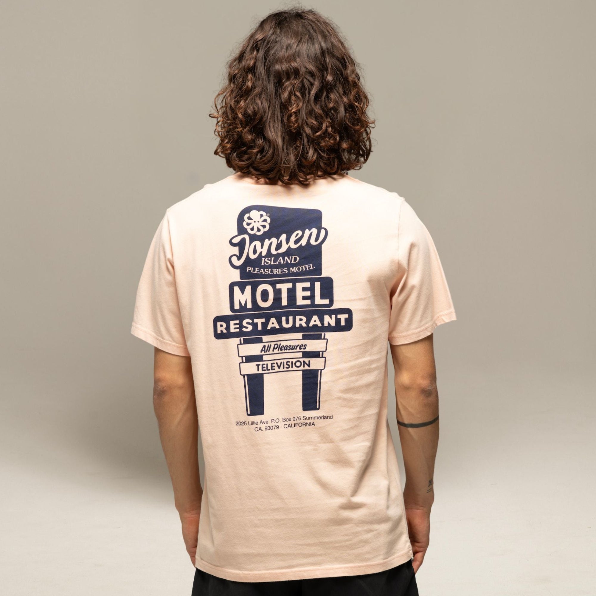 JONSEN ISLAND TEE-SHIRT CLASSIC MOTEL Peach f/o portée vue logo
