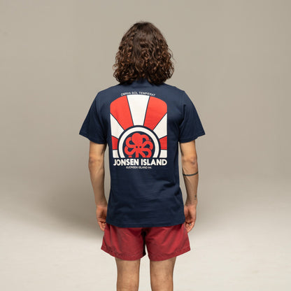 JONSEN ISLAND TEE-SHIRT CLASSIC OMNIA SOL Navy porté zoom graphisme poulpe