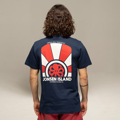 JONSEN ISLAND TEE-SHIRT CLASSIC OMNIA SOL Navy portée vue logo
