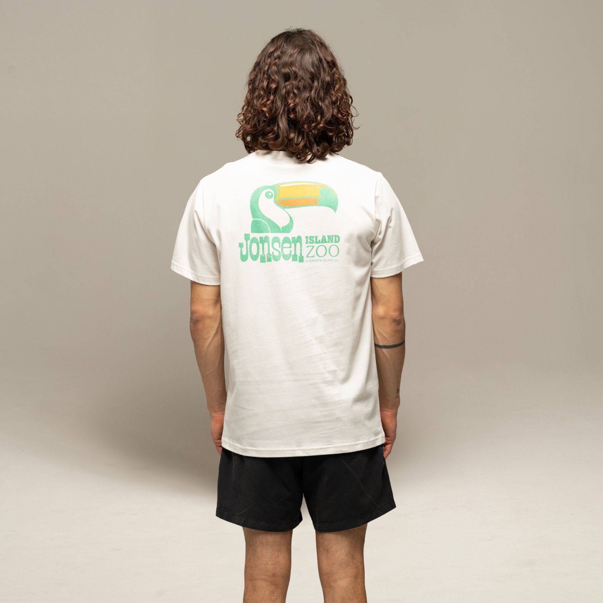 JONSEN ISLAND TEE-SHIRT CLASSIC TIKI ZOO Coconut porté zoom graphisme poulpe