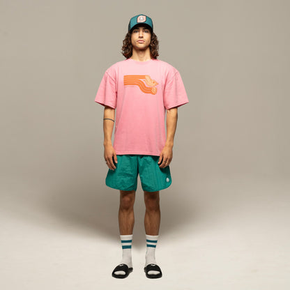 JONSEN ISLAND TEE-SHIRT CONFORT FAST BIRD Pink f/o détail logo