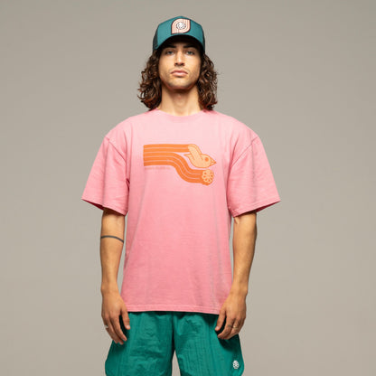 JONSEN ISLAND TEE-SHIRT CONFORT FAST BIRD Pink f/o porté vue graphisme