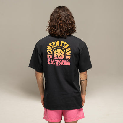 JONSEN ISLAND TEE-SHIRT CONFORT FAT LETTERS Black f/o porté