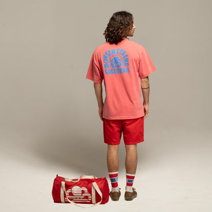 JONSEN ISLAND TEE-SHIRT CONFORT FAT LETTERS Red f/o porté zoom graphisme poulpe