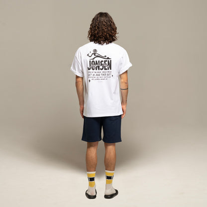 JONSEN ISLAND TEE-SHIRT CONFORT JIGGY White porté zoom graphisme poulpe