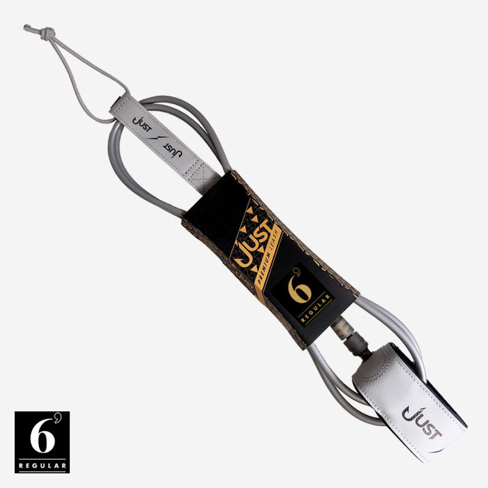 just leash surf 6' argent vu replié dans son carton d'emballage